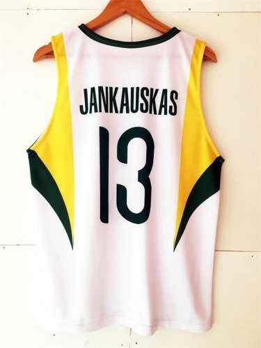 13 Sarunas Jasikevicius 2008 Olympics Lietuva Basketball Jersey White